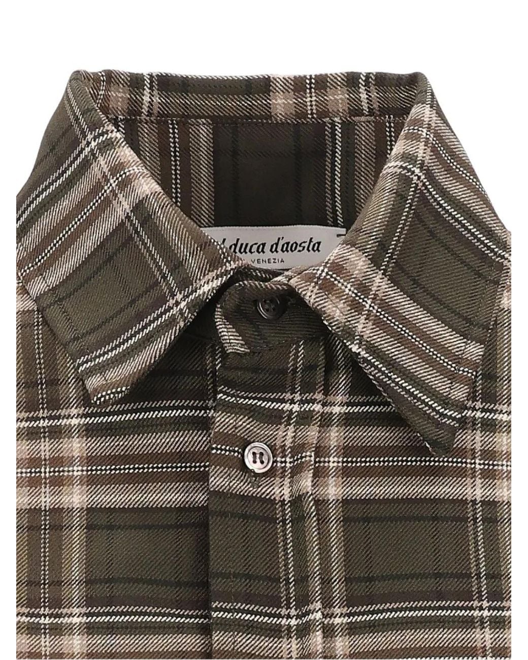 Al Duca D'aosta Gray Check-Pattern Shirt