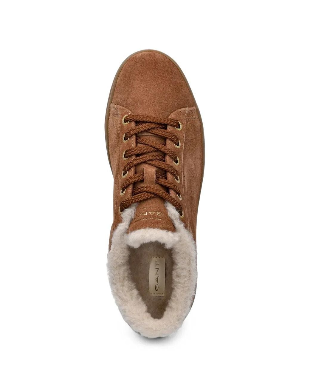 Gant Brown Shearling-Lined Suede Sneakers