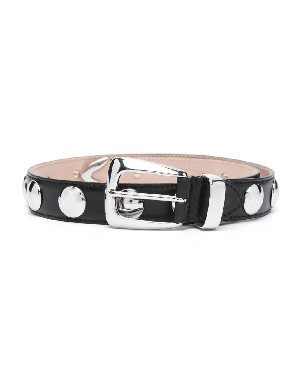 Khaite Black "Benny" Belt With Studs Buckle 30Mm