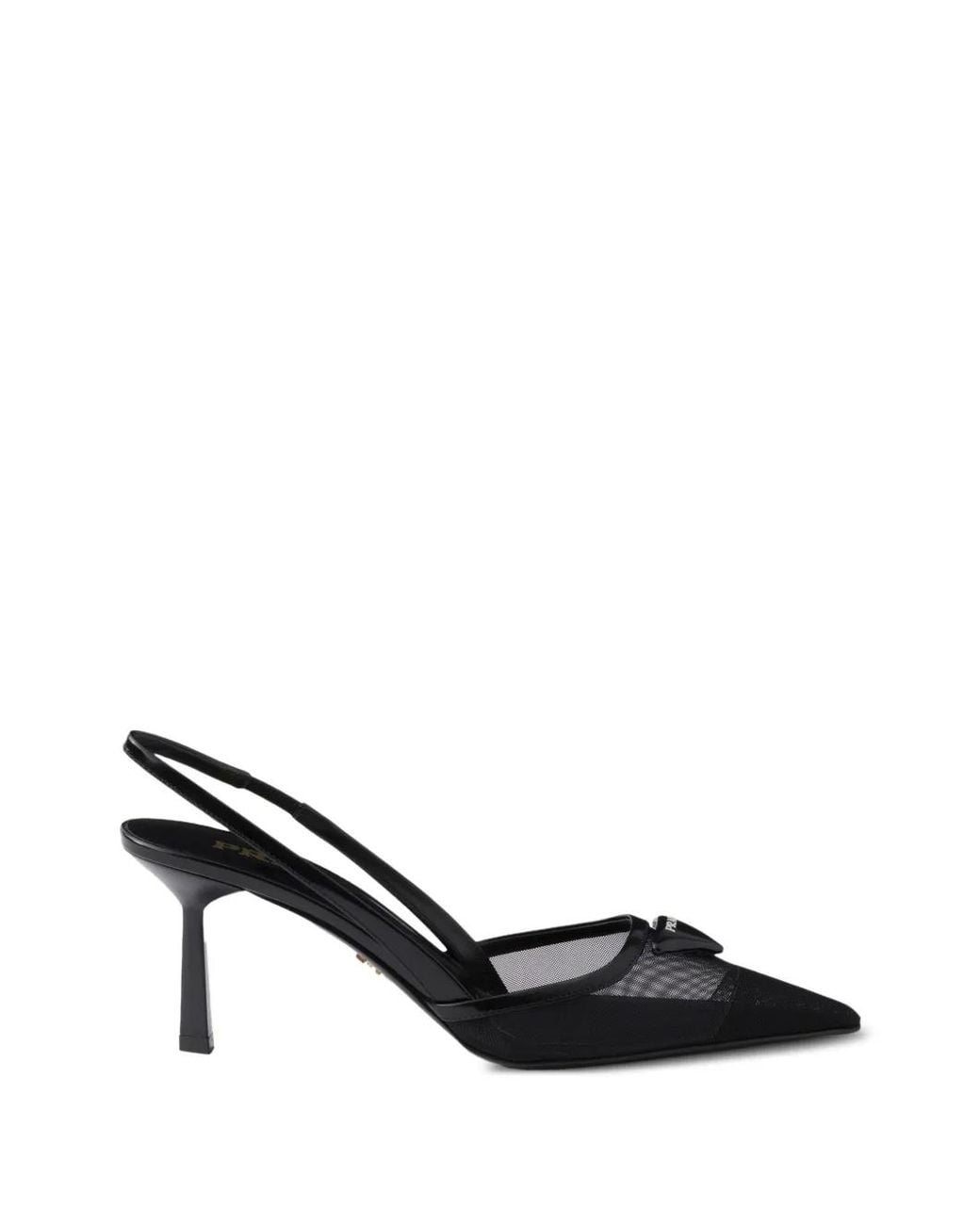 Prada Black Mesh Fabric Slingback Pumps
