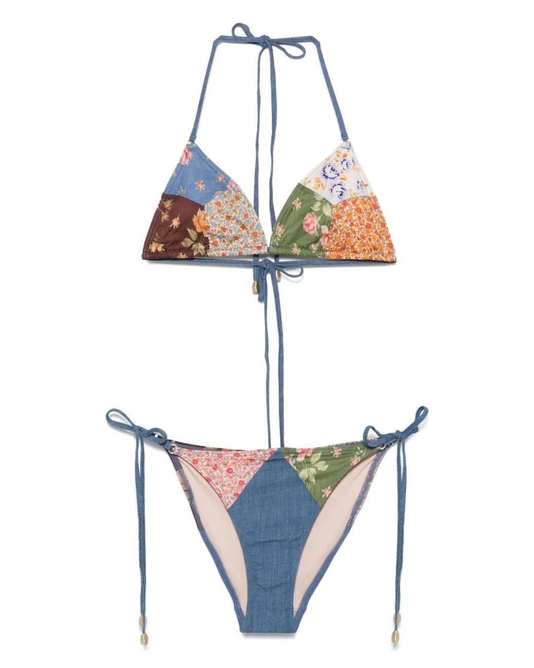Bikini con estampado patchwork Zimmermann de color White