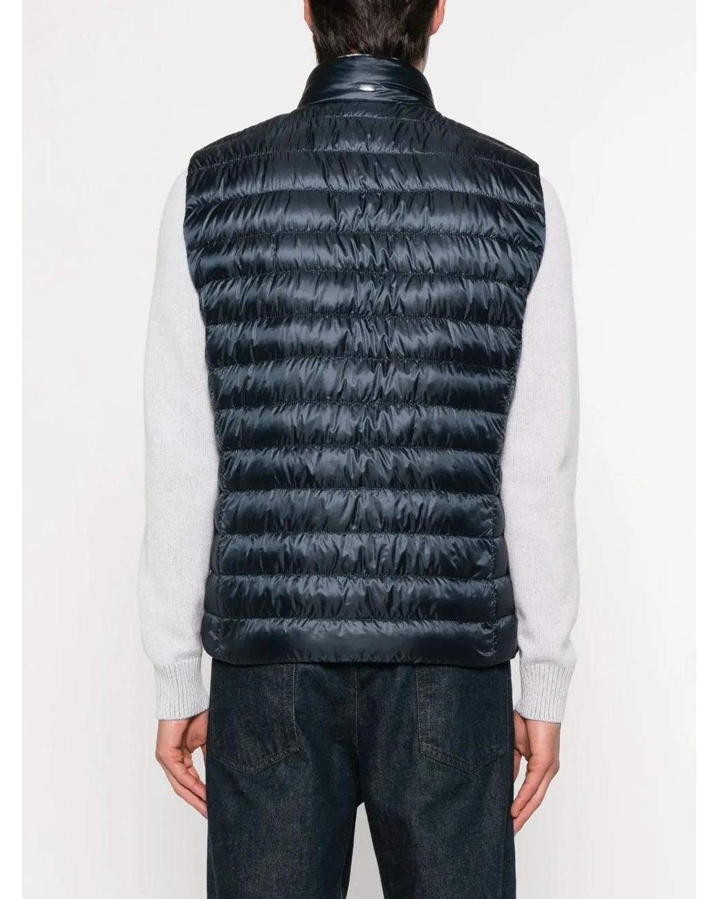 Herno Blue Nylon Down Vest for men