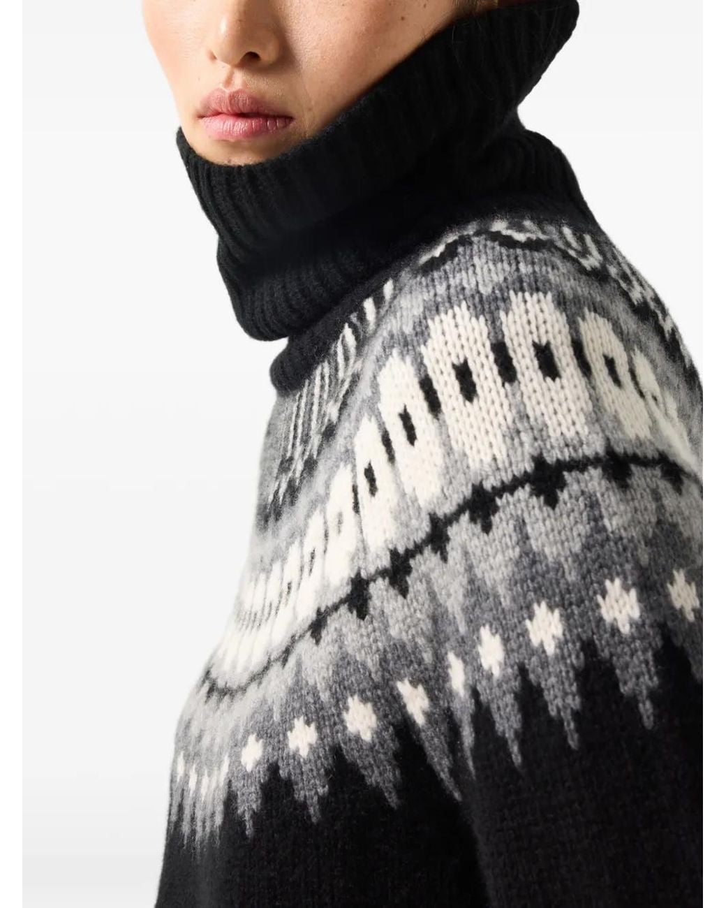 Bogner Black Ingrid Jacquard-Knit Sweater