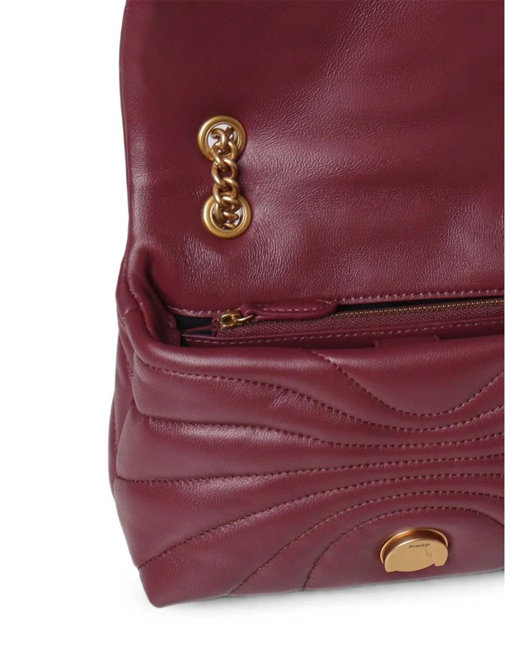 Pinko Purple Small Love Bag Puff Chevron-Quilted Crossbody Bag