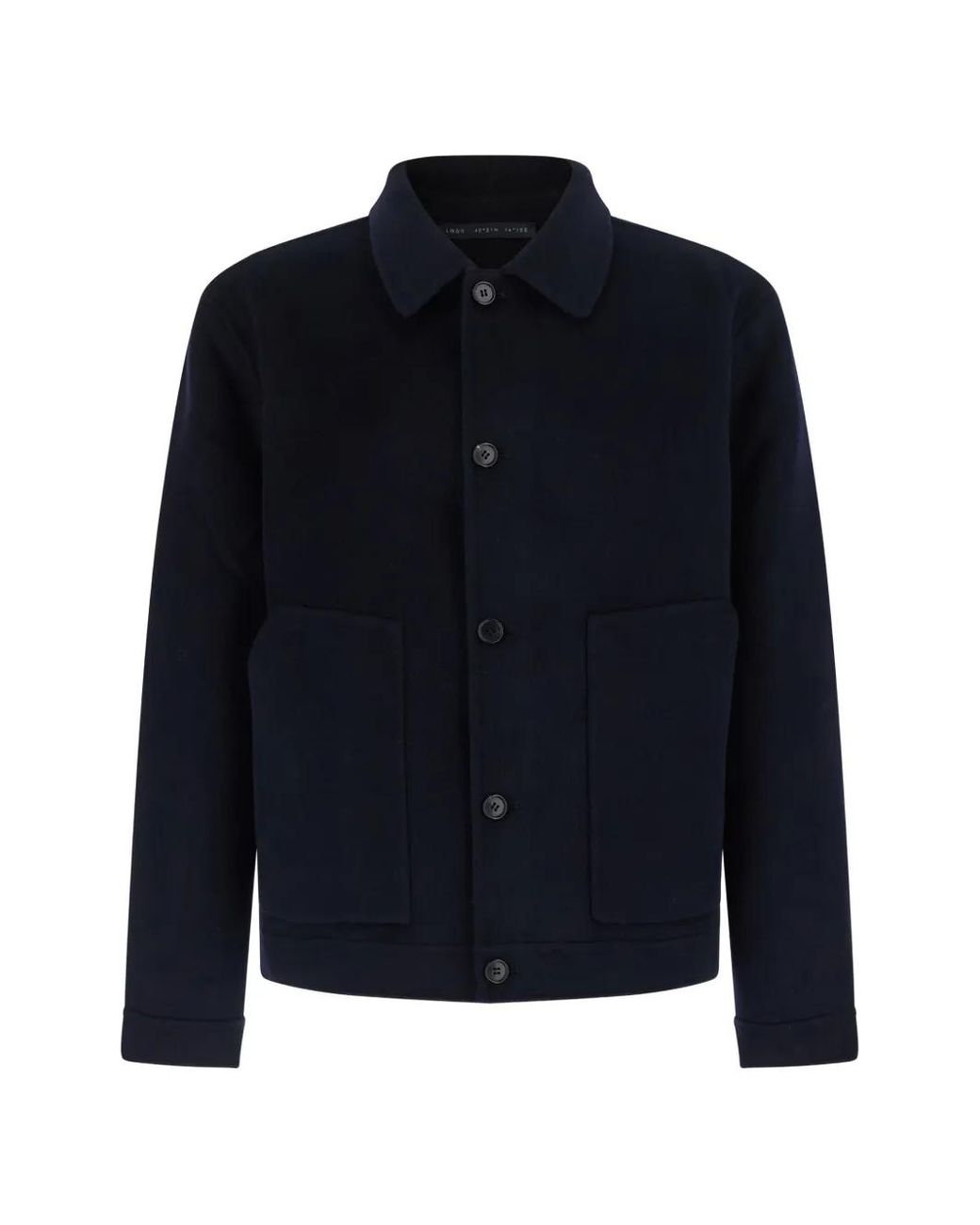Low Brand Blue Button-Up Wool Shirt Jacket for men