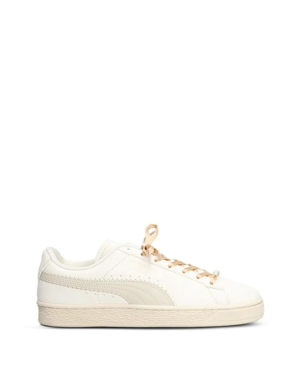 PUMA White Suede Bloom Sneakers