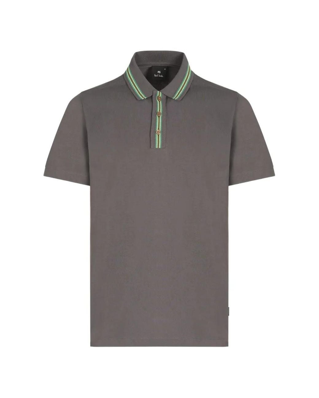 Paul Smith Gray Stripe-Trim Polo Shirt for men