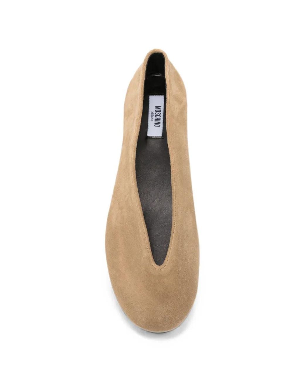 Moschino Natural Round-Toe Ballet Flats