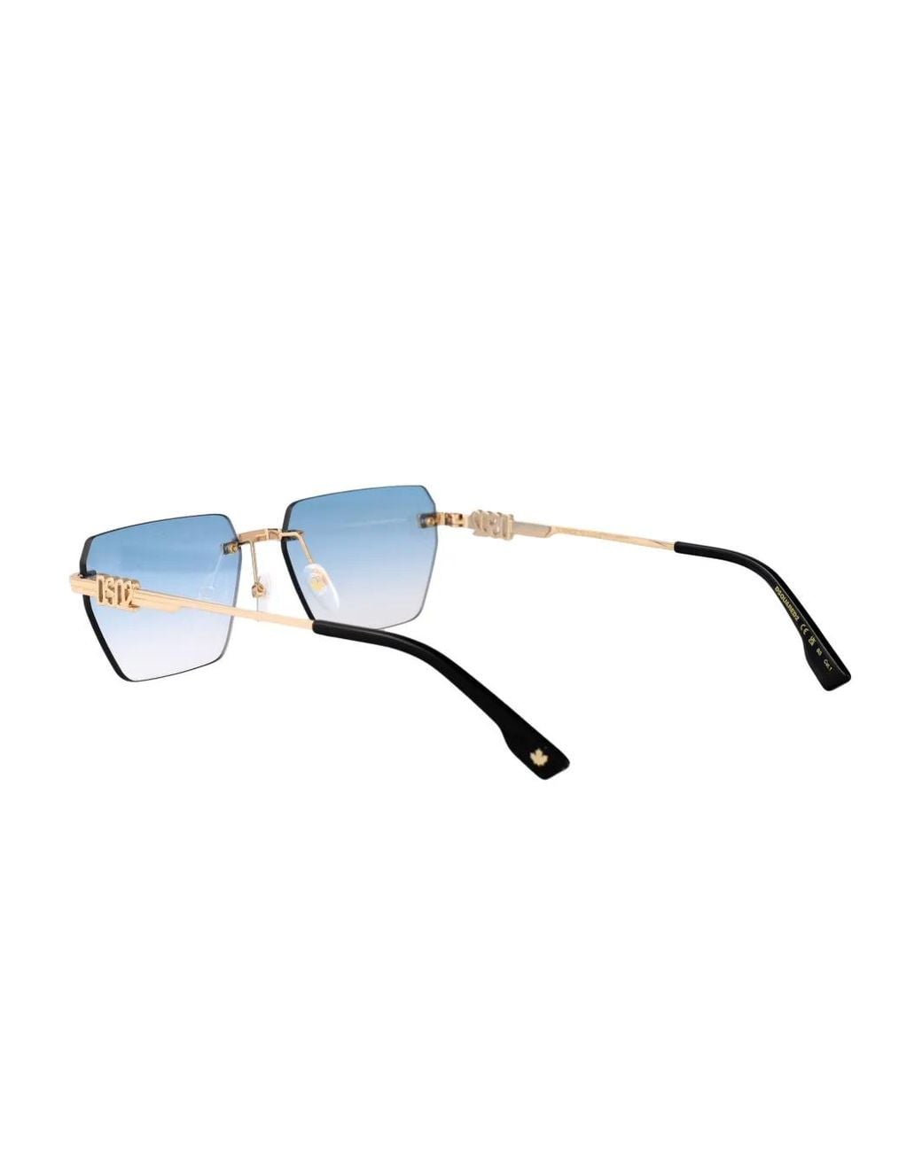 DSquared² Blue Logo Rimless Sunglasses for men