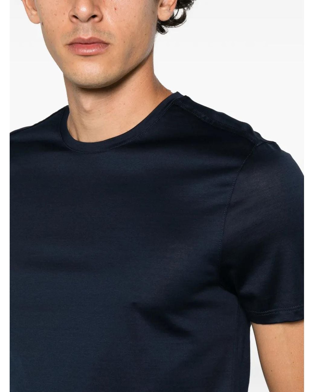 John Varvatos Blue Crew-Neck T-Shirt for men