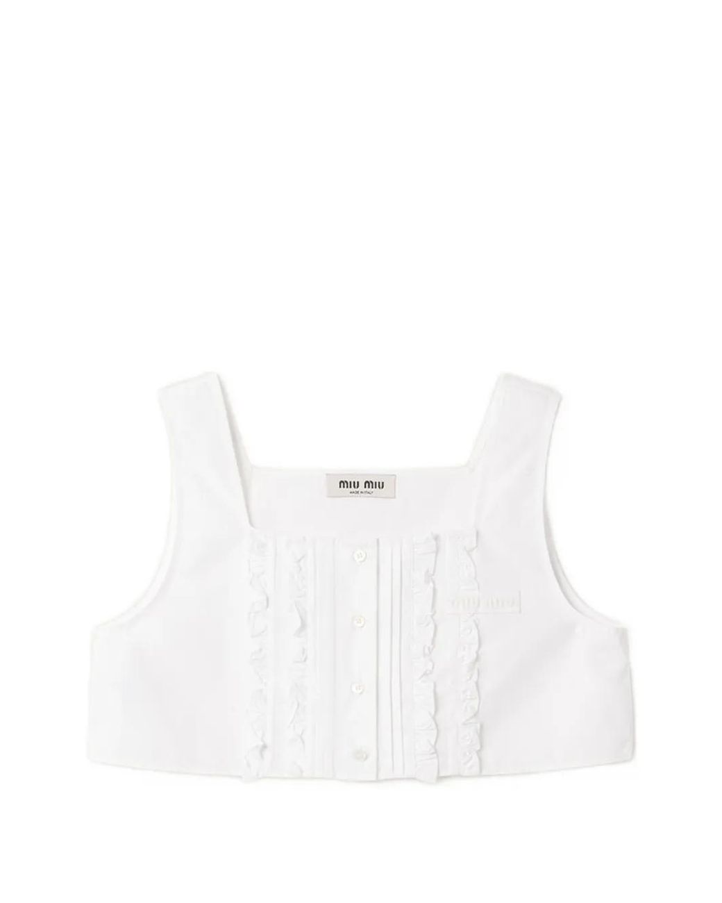Miu Miu Brown Poplin Crop Top
