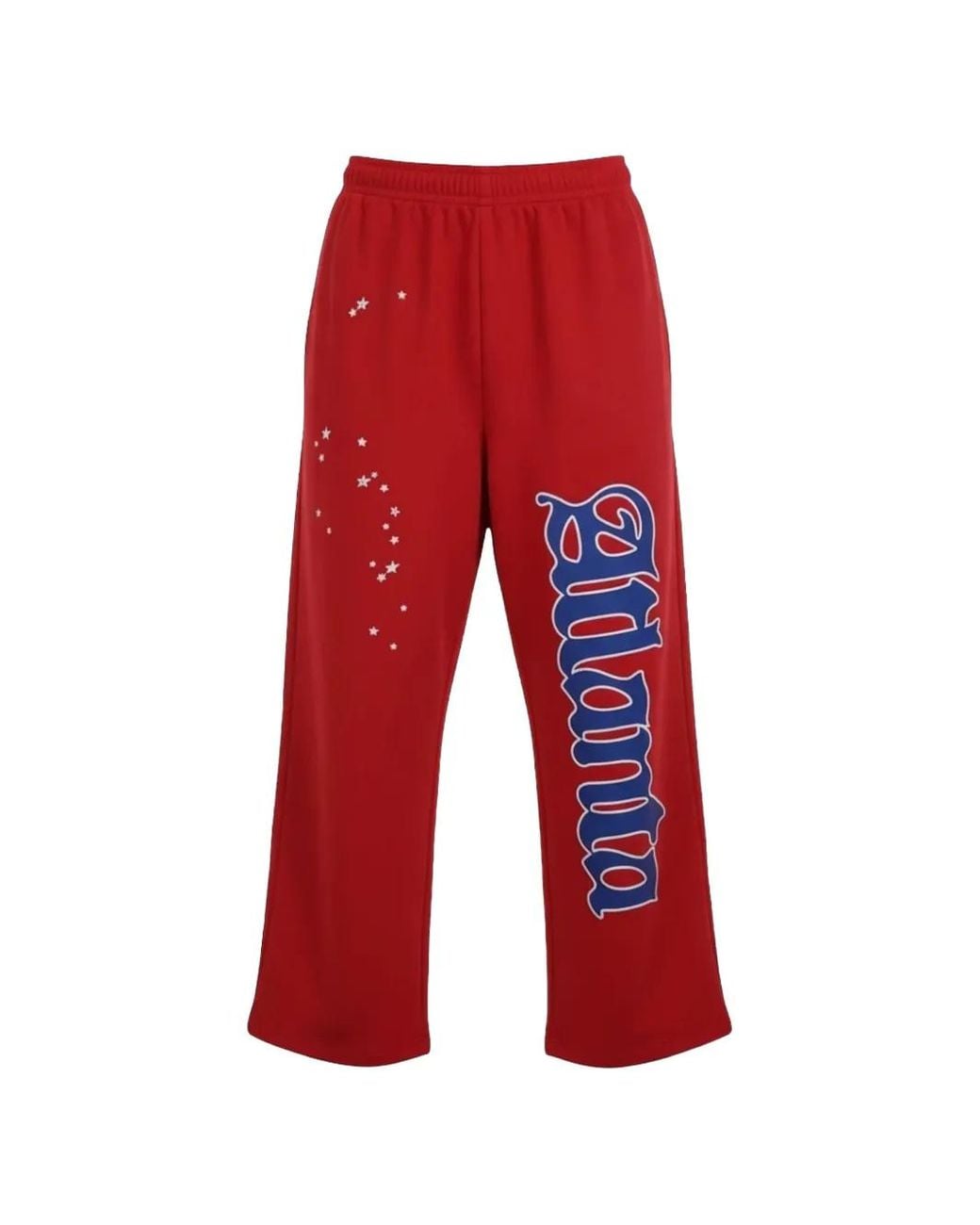 Sp5der Red Atlanta-Print Track Pants for men