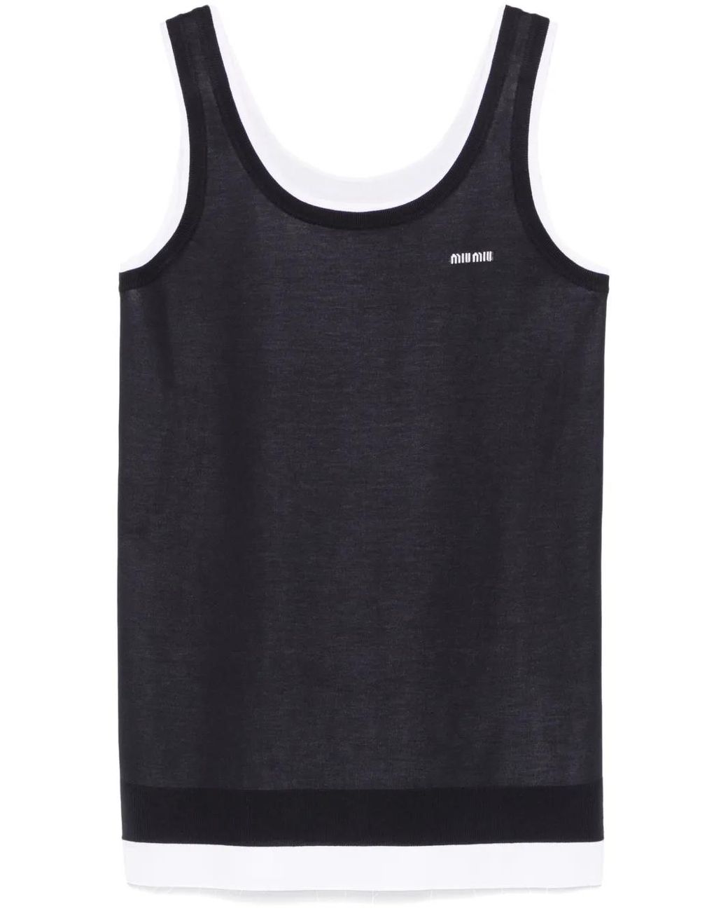 Miu Miu Black Knitted Poplin Mini Dress