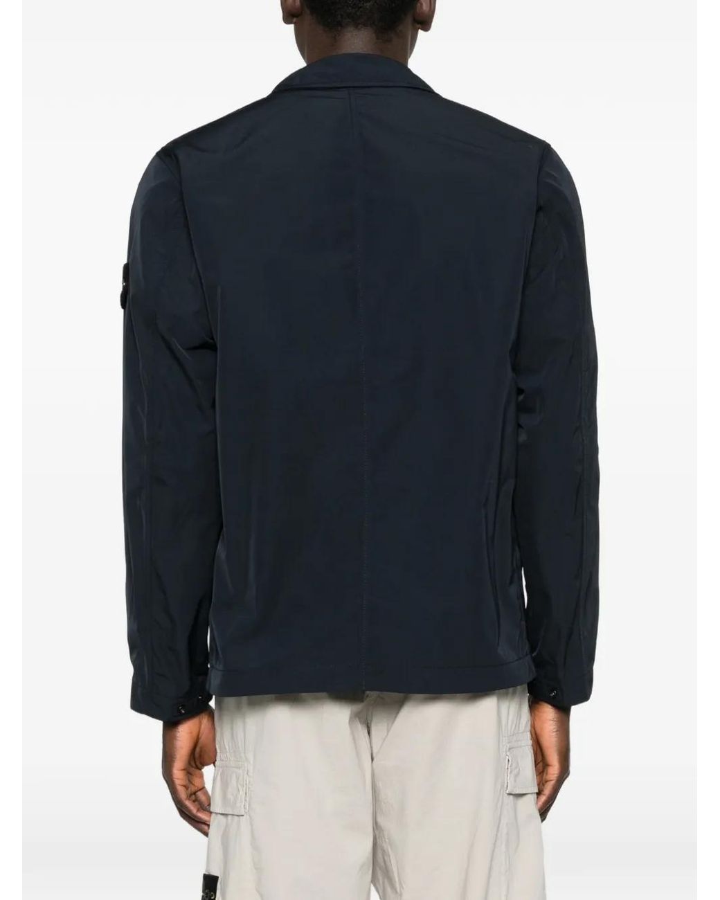 Stone Island Black Blazer A100001 En Sergé for men
