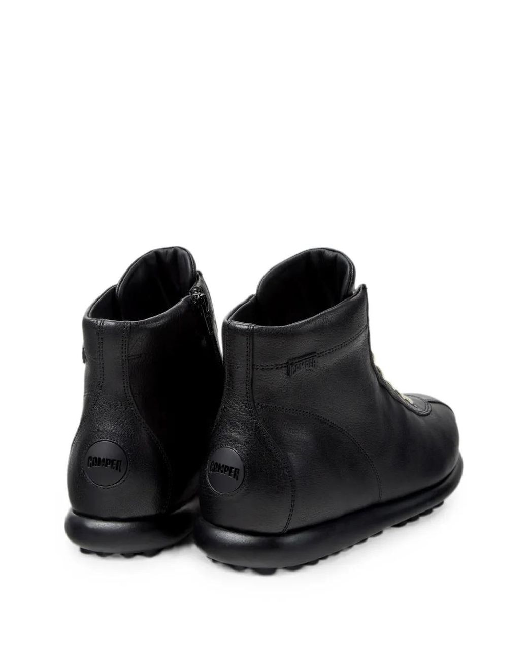 Camper Black Pelotas Ariel Leather Ankle Boots for men