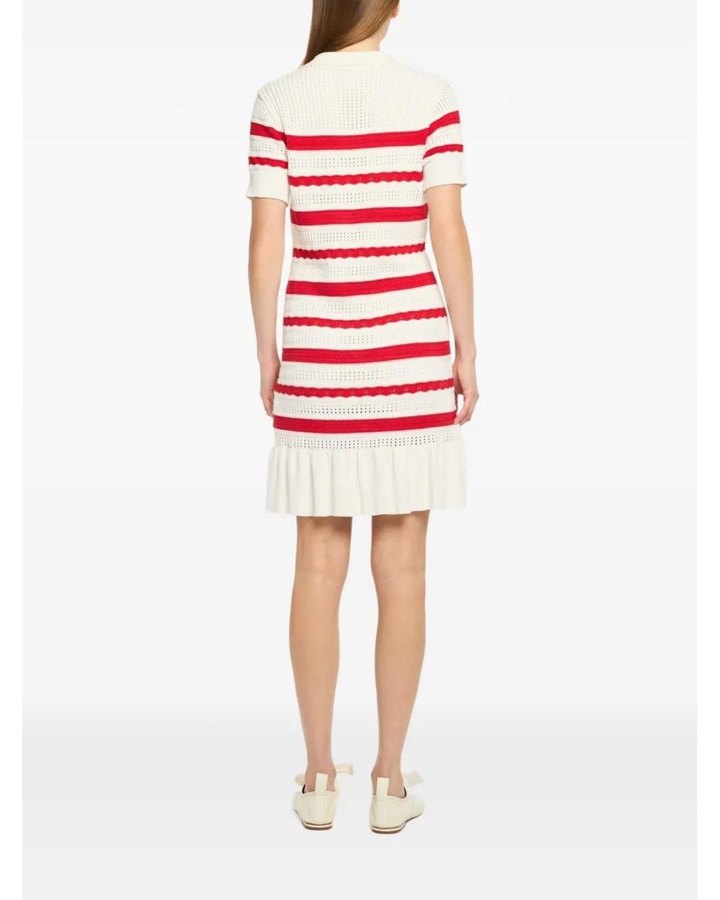 Cinq À Sept Red Striped Polo Dress