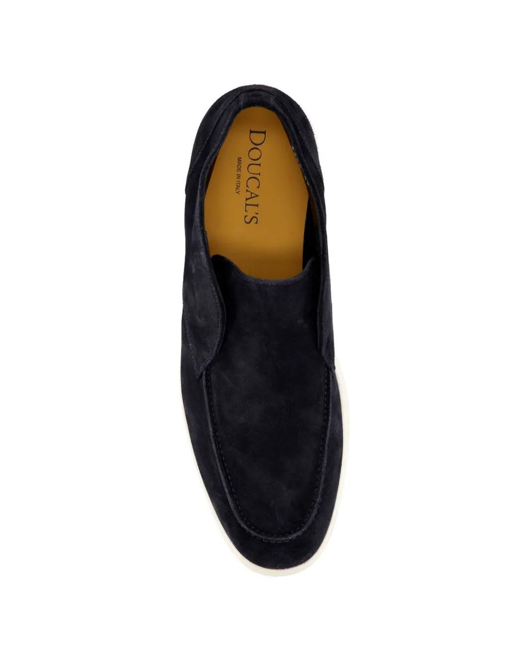 Doucal's Blue Suede Slip-On Desert Boots for men