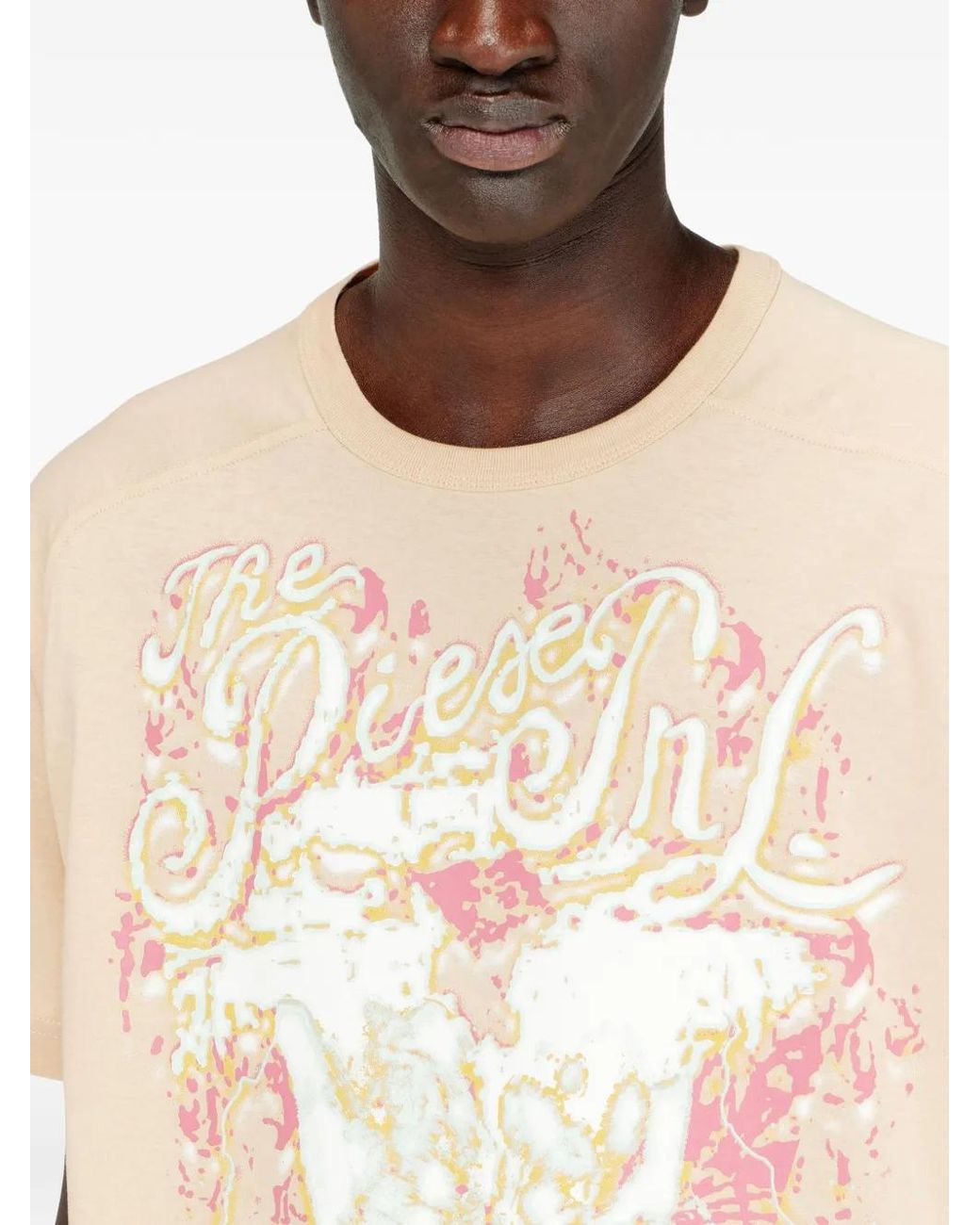 DIESEL White T-Taddy Print T-Shirt for men