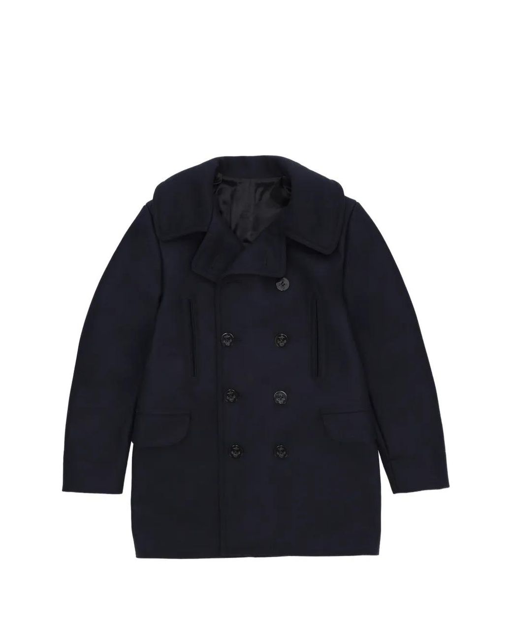 Fortela Blue Double-Breasted Pea Coat for men