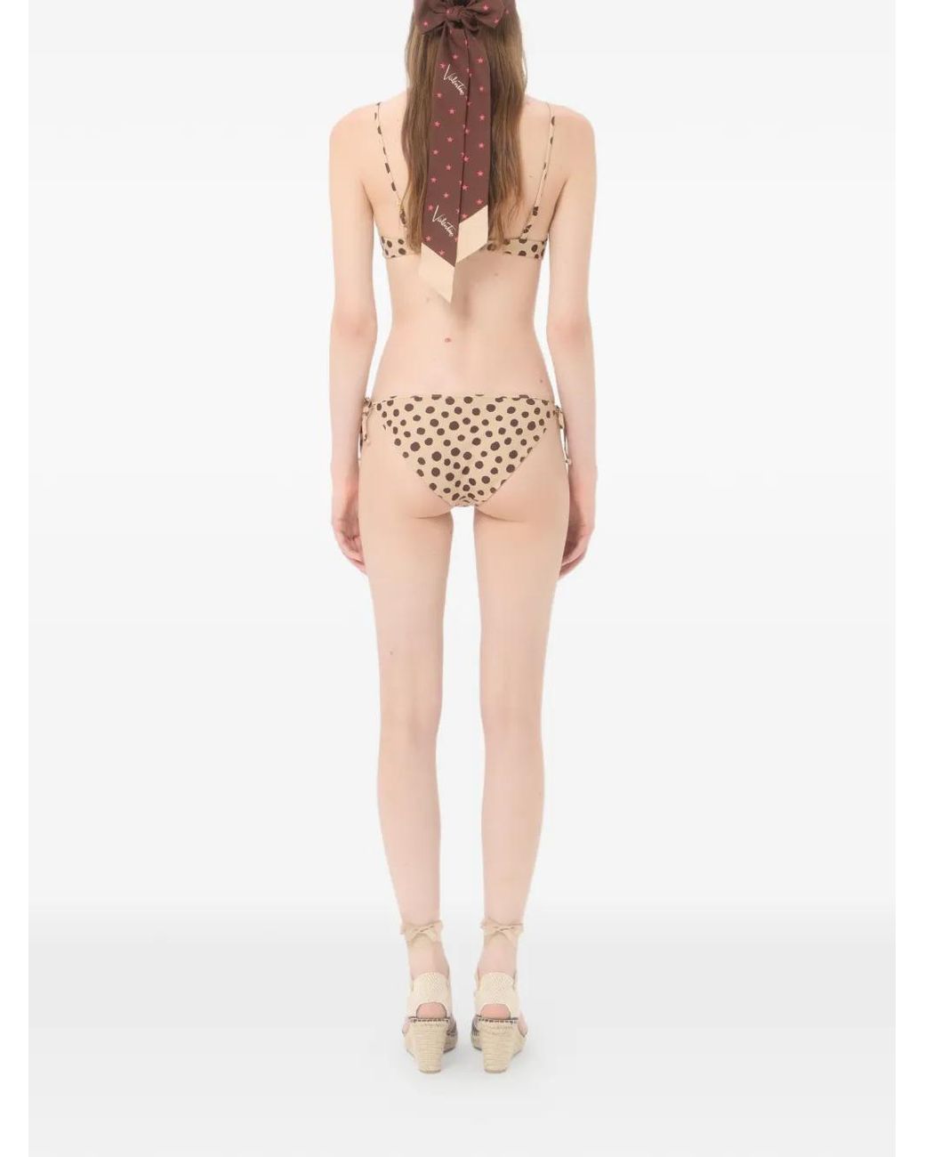 Valentino Garavani White Maillot De Bain Plus De Pois Dalmata En Lycra À Pois