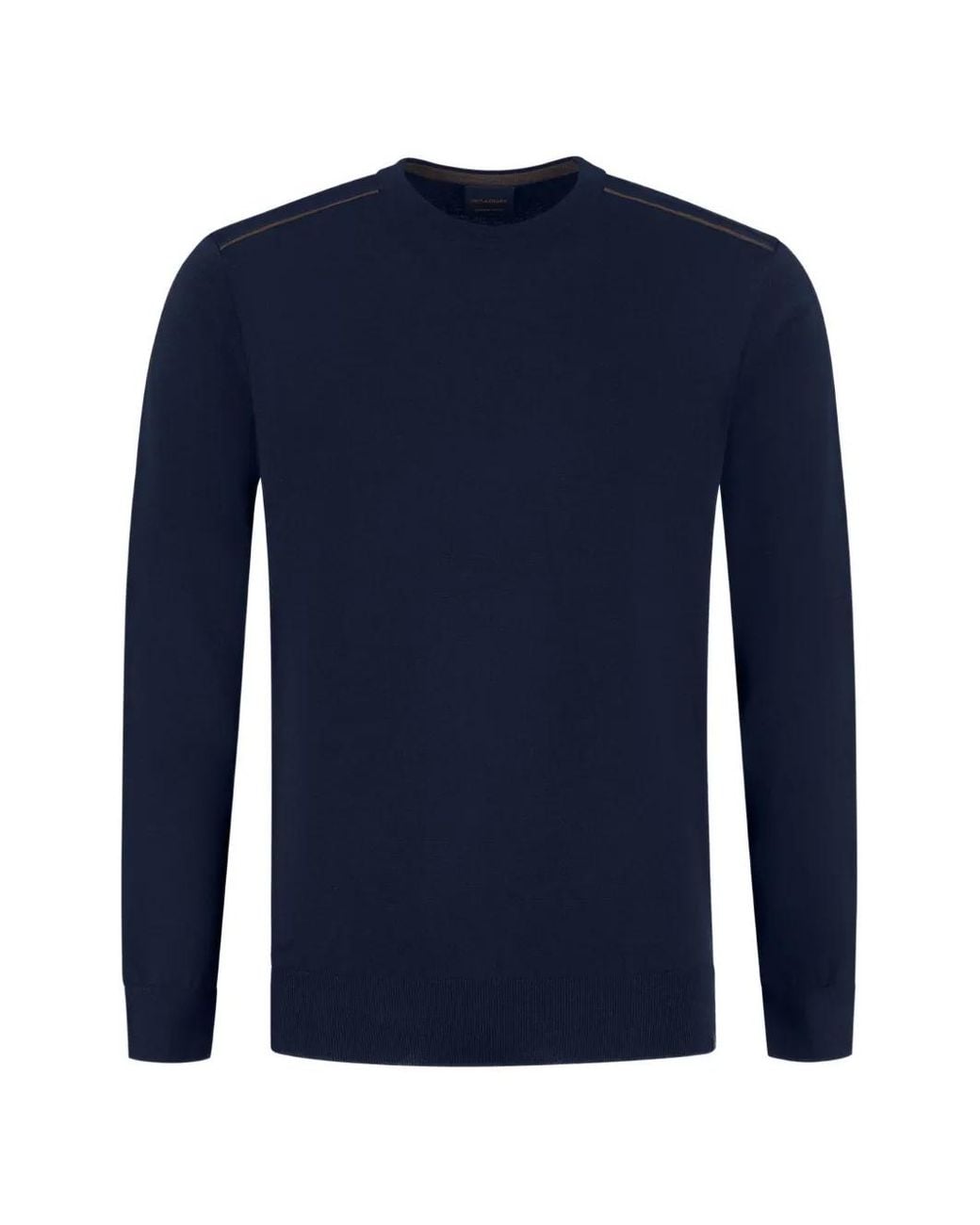 Paul & Shark Blue Contrast-Trim Crew-Neck Sweater for men