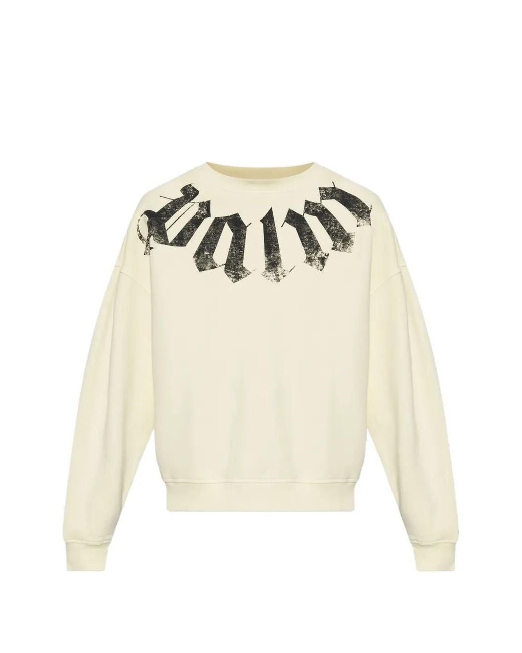 Palm Angels White Logo-Print Cotton Sweatshirt for men
