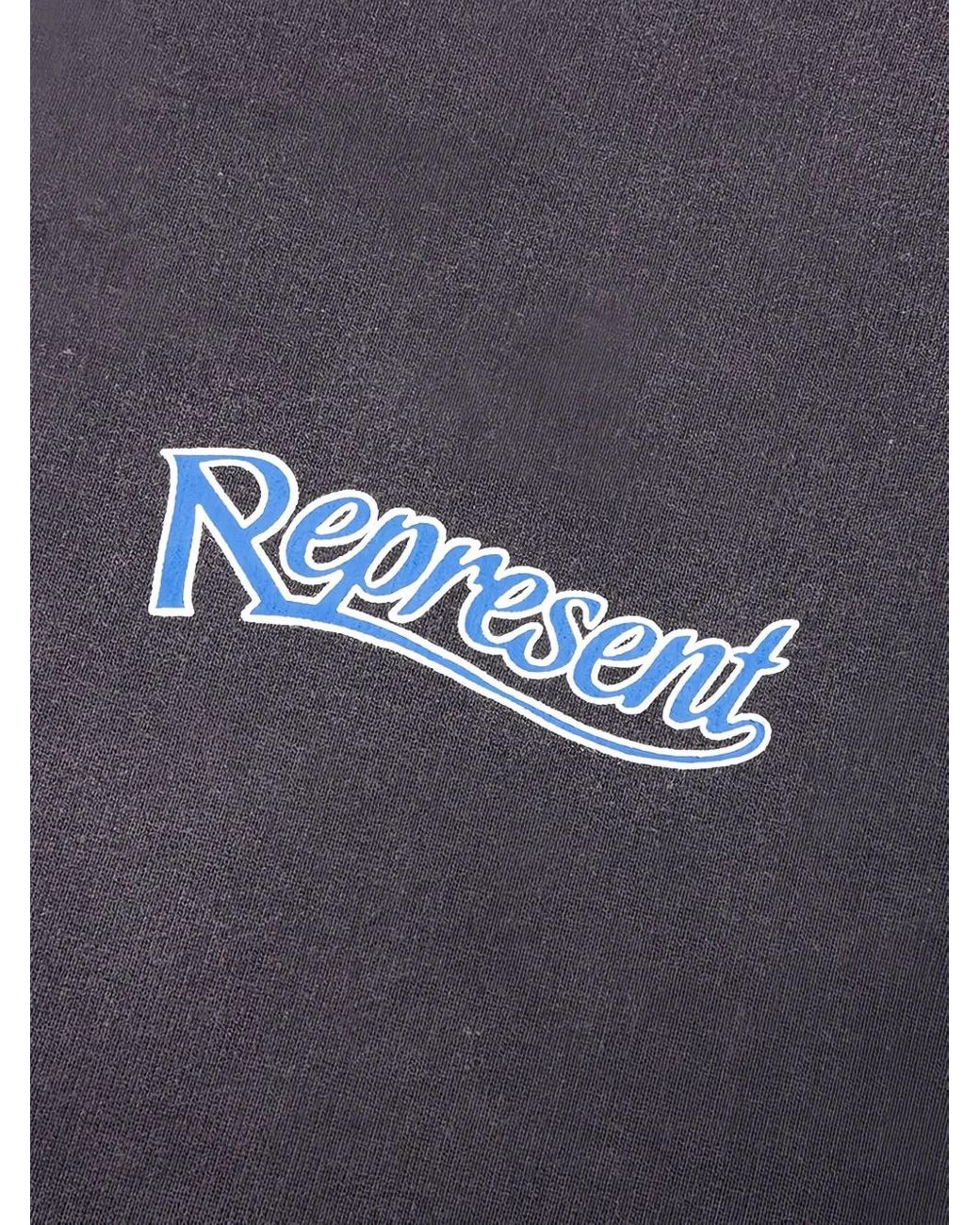 Represent Blue Logo-Print Hoodie for men