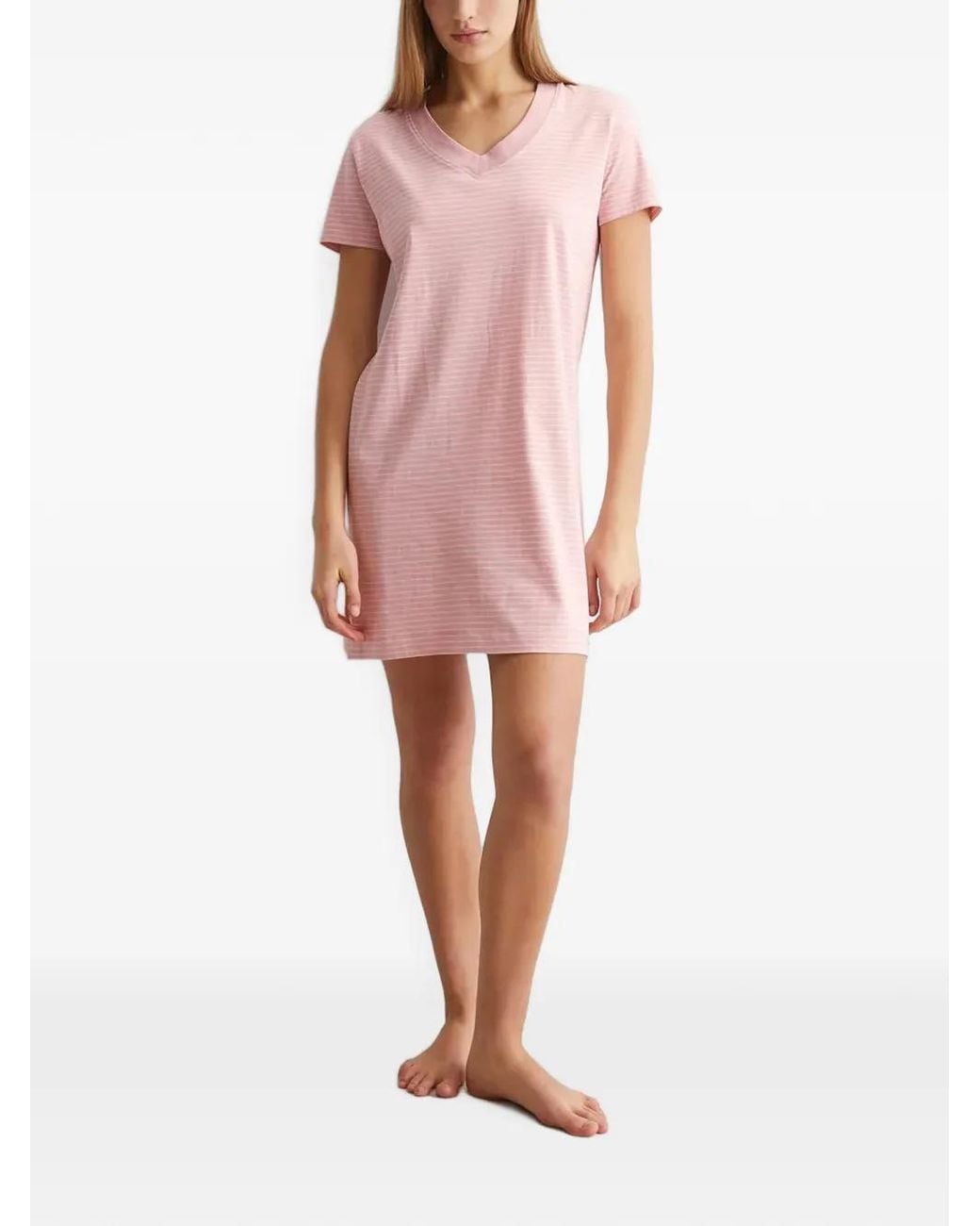 Marc O' Polo Pink Striped V-Neck Nightdress