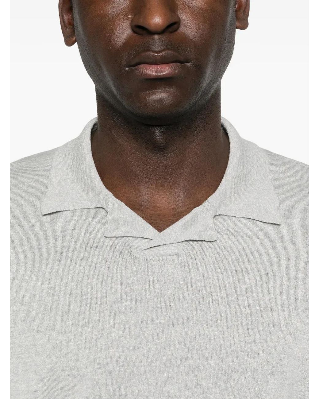 Eleventy White Spread-Collar Short-Sleeved T-Shirt for men