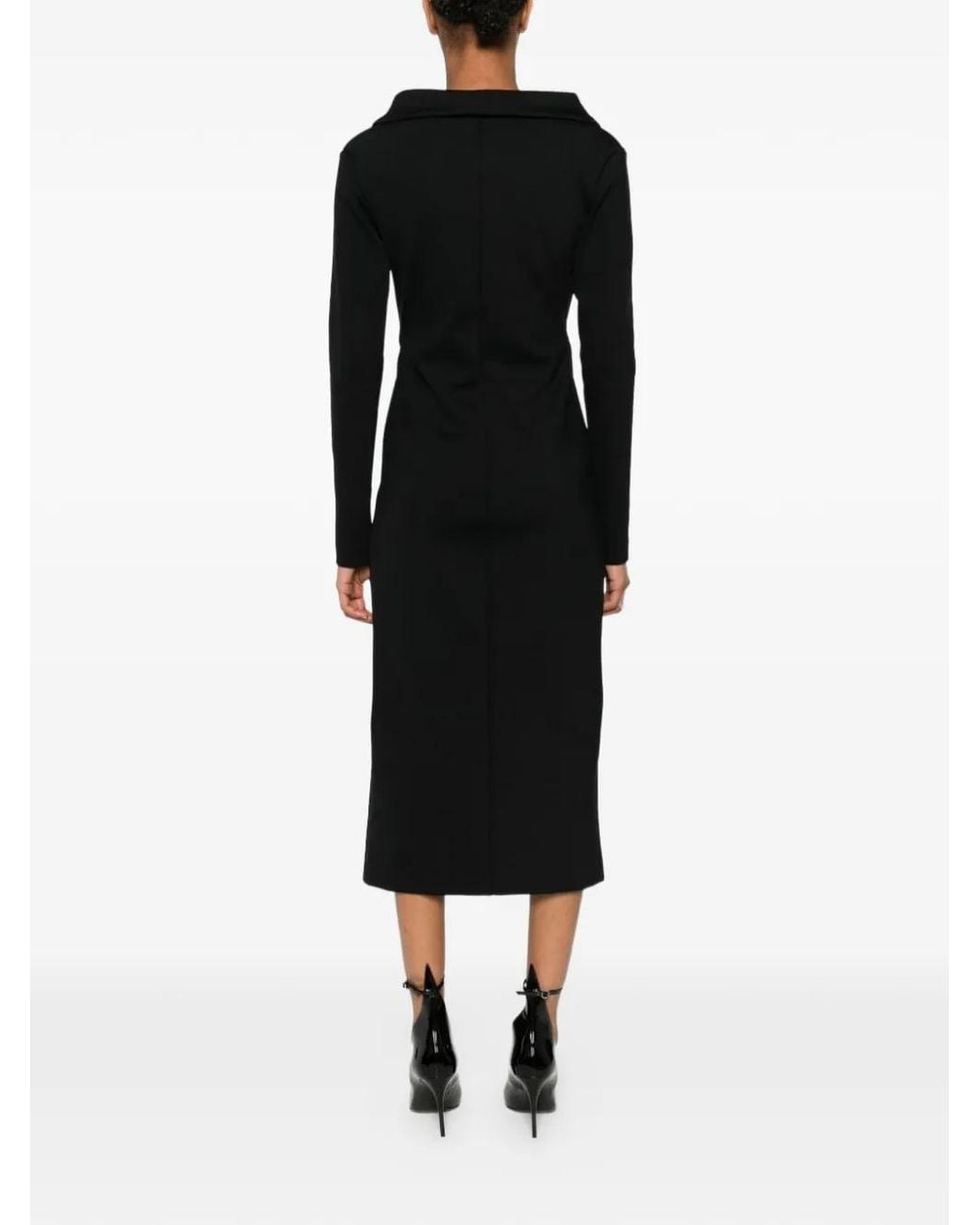 Philosophy Di Lorenzo Serafini Black Off-Shoulder Midi Dress