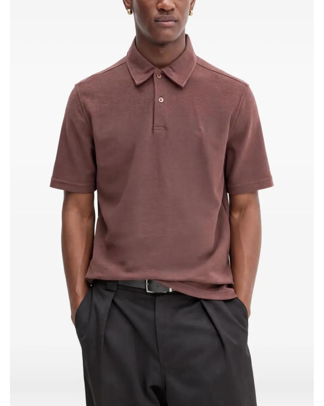 Samsøe & Samsøe Red Short-Sleeve Polo Shirt for men