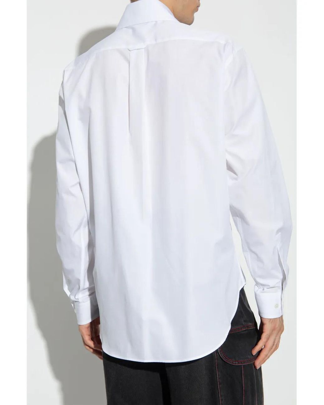 Palm Angels White Logo-Embroidered Shirt for men