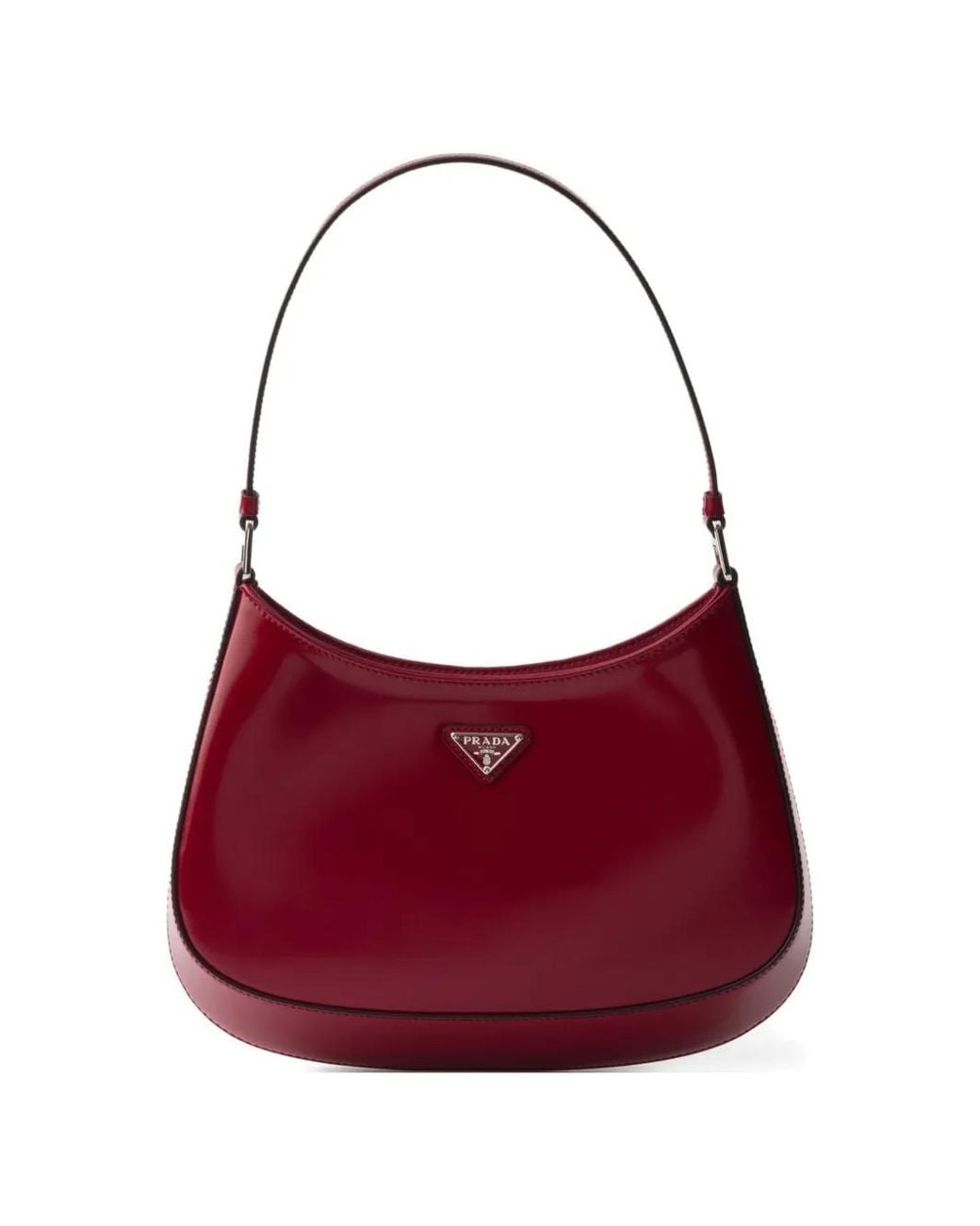 Prada Red Cleo Brushed Leather Shoulder Bag