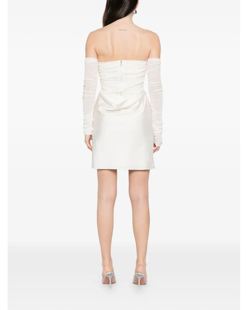 ROTATE BIRGER CHRISTENSEN White Ruched Mini Dress
