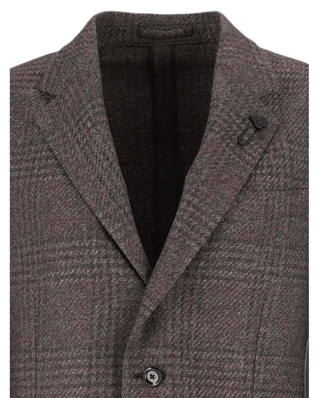 Lardini Gray Blazer Roma À Motif Prince-De-Galles for men