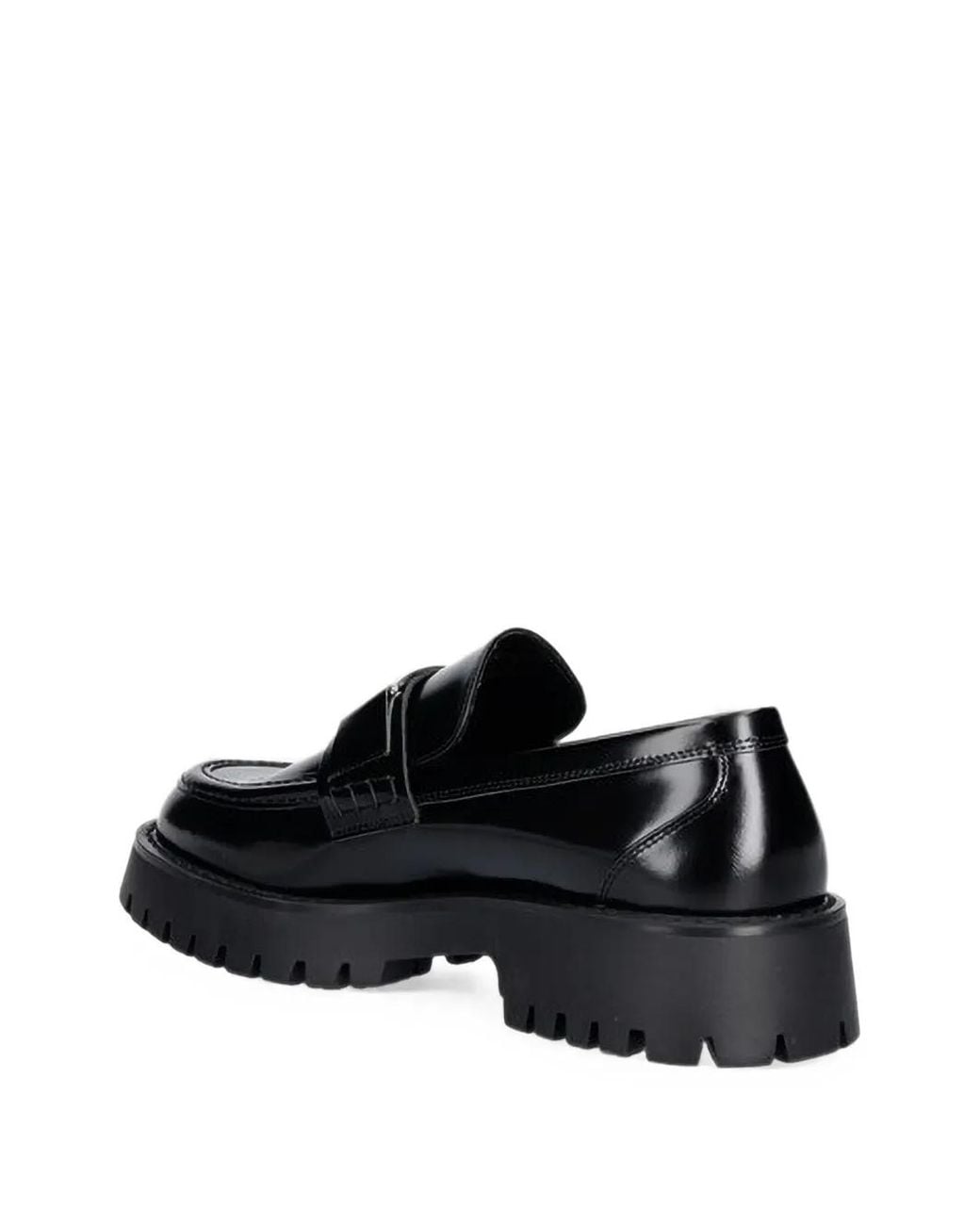 Guess Black Logo-Plaque Lug-Sole Loafers for men