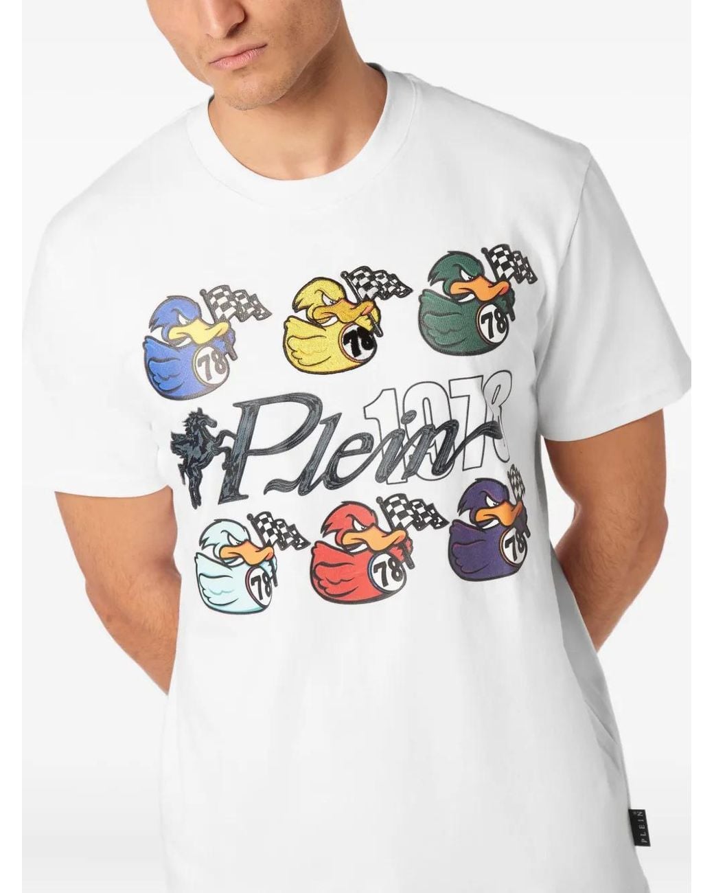 Philipp Plein White Graphic-Print T-Shirt for men