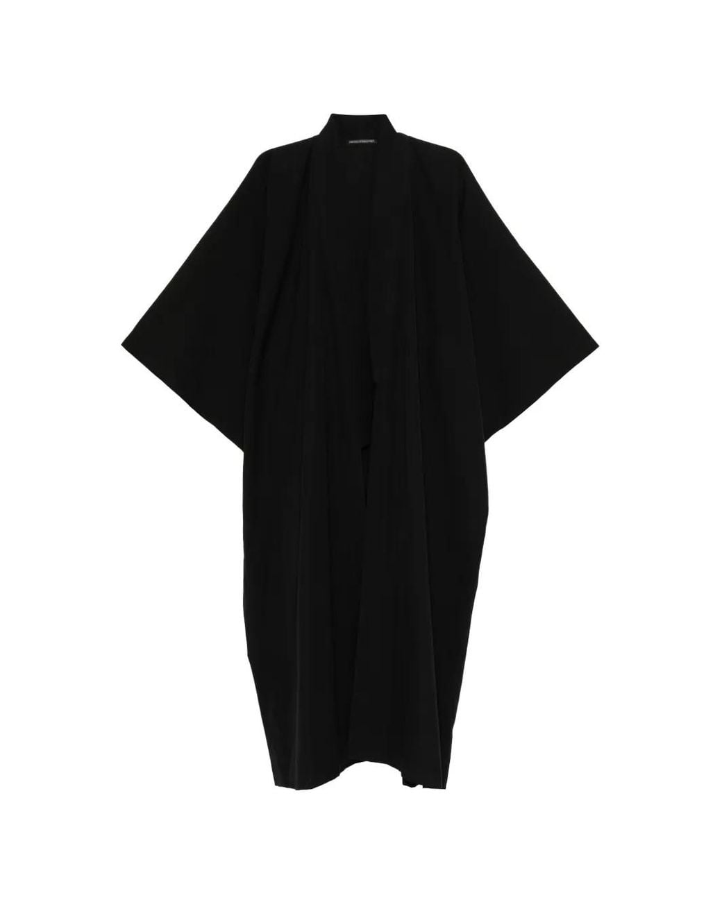 Yohji Yamamoto Black Gabardine Kimono Haori Coat