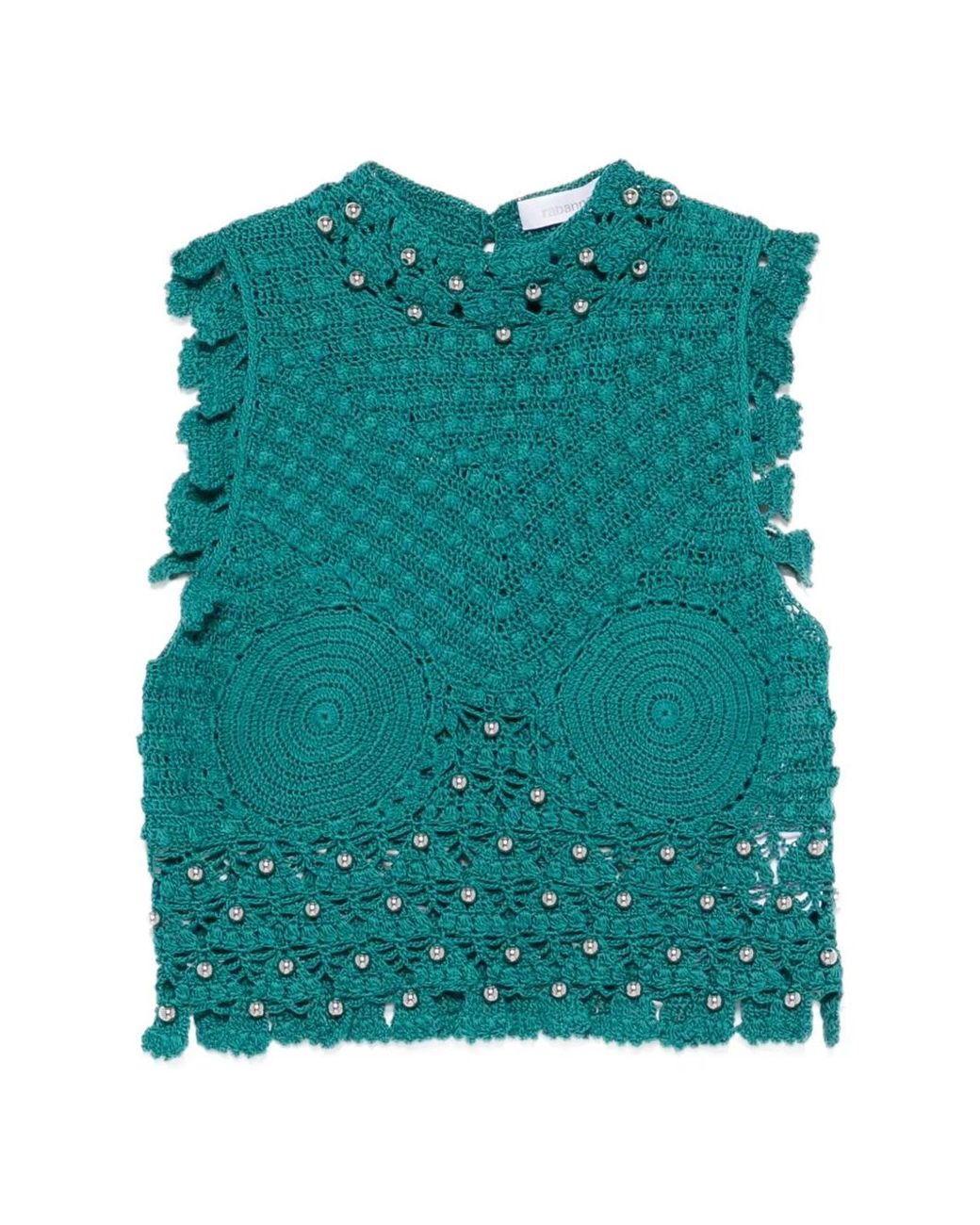 Rabanne Green Handmade Sleeveless Top