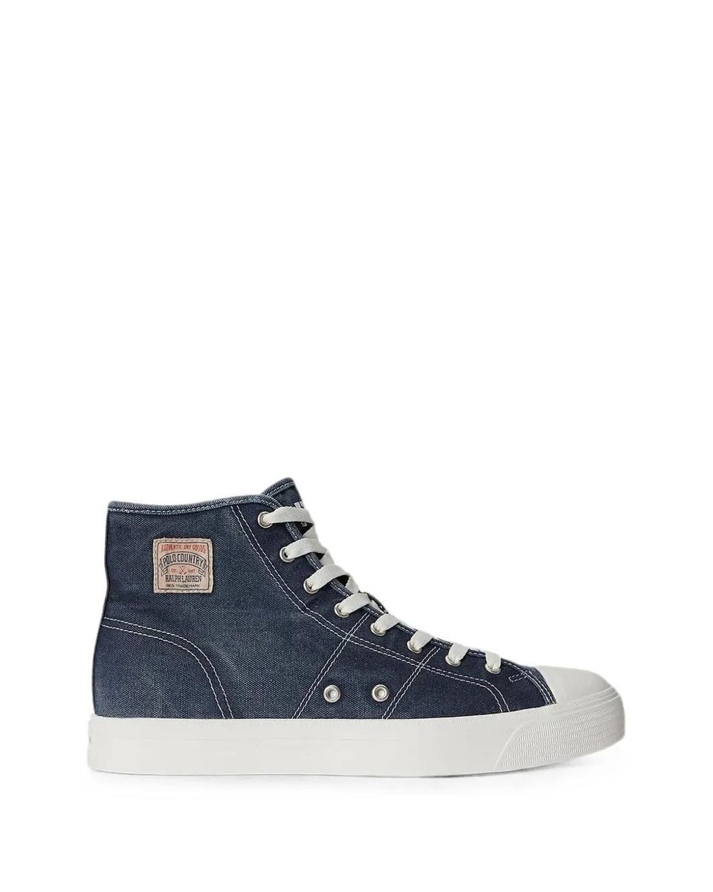 Polo Ralph Lauren Blue Ayers High-Top Canvas Sneakers for men