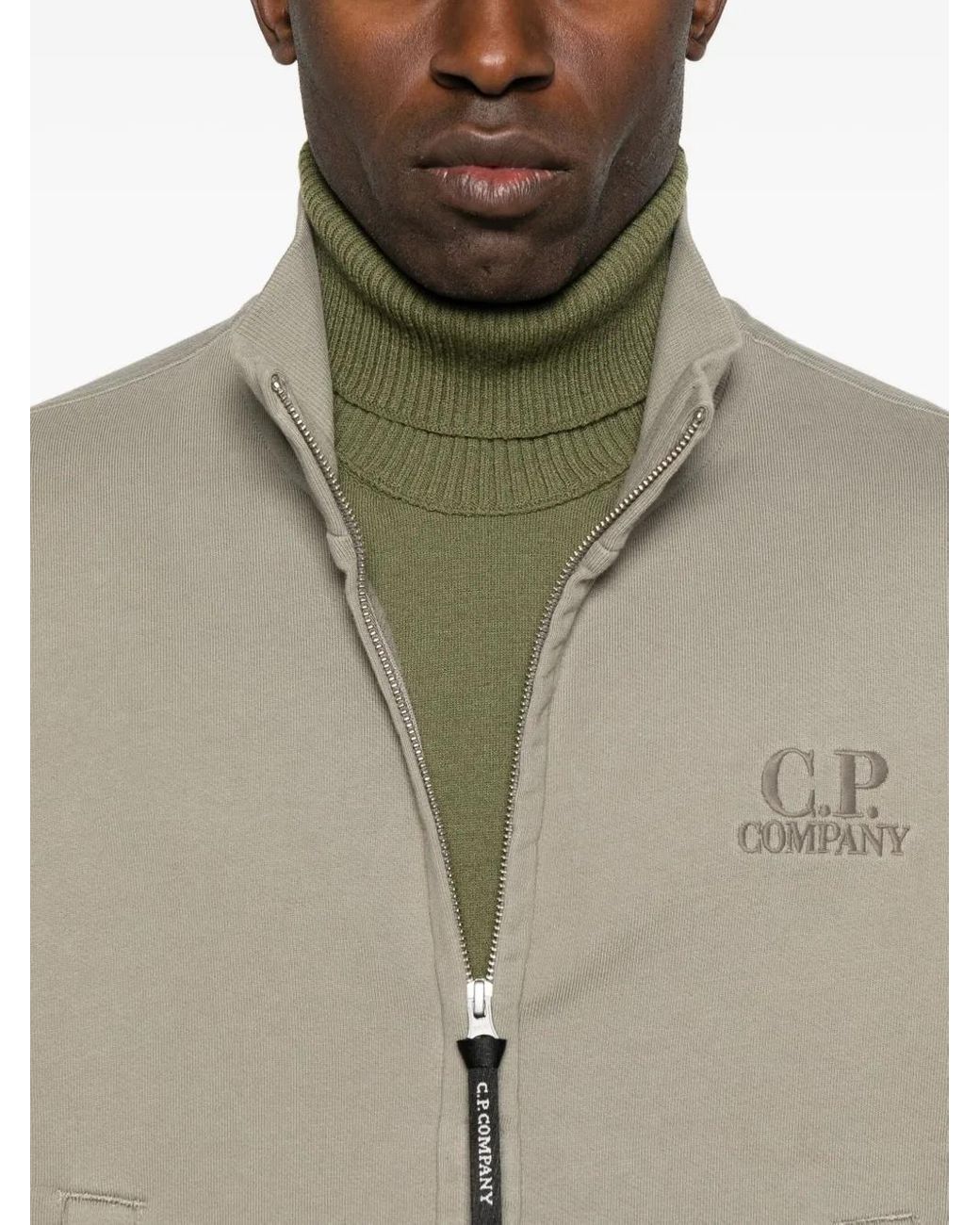 C P Company Gray Zip-Up Sweatshirt for men