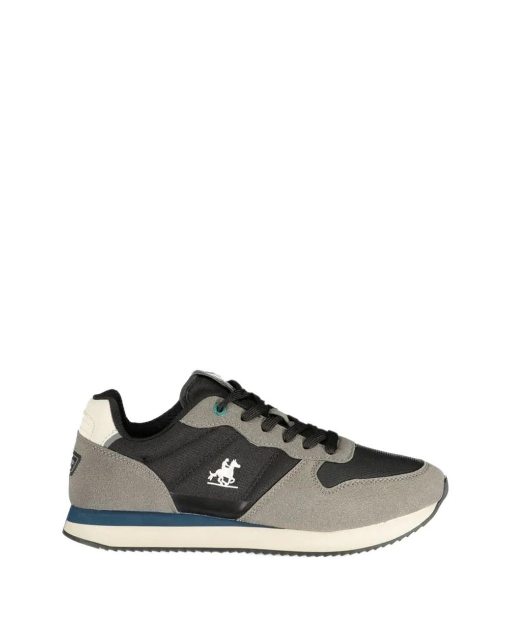 U.S. Grand Black Logo-Patch Panelled Sneakers for men