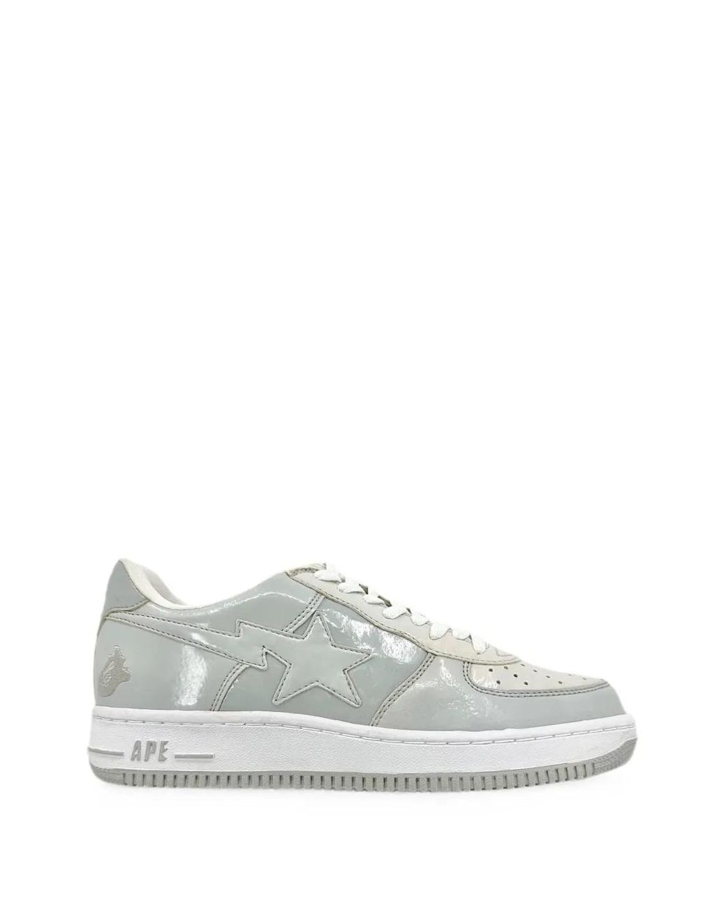 A Bathing Ape White Bapesta Fs-001 Patent-Leather Sneakers for men