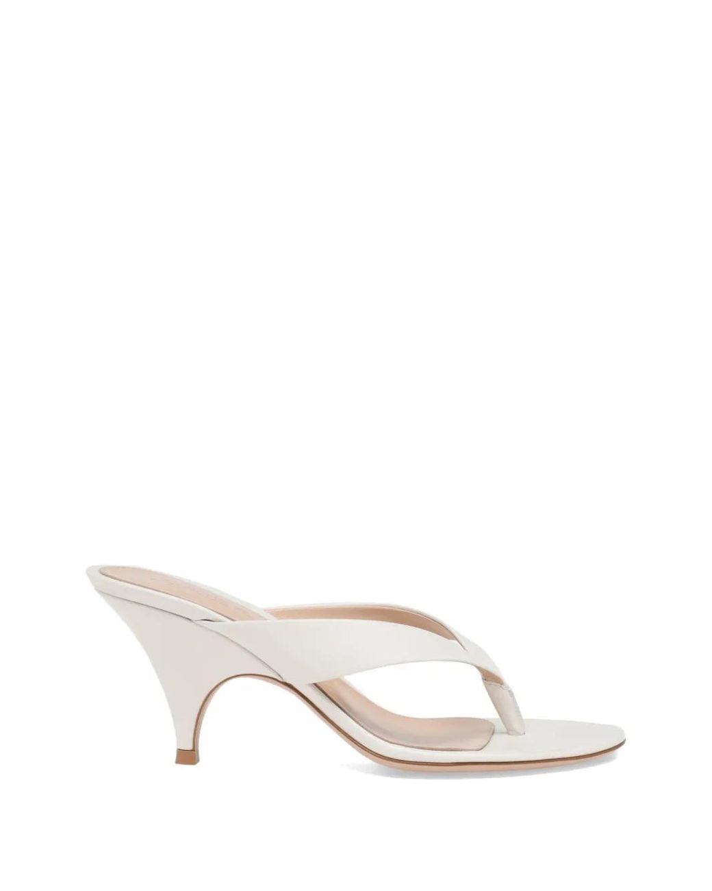 Gianvito Rossi White 70Mm Sofia Strap Leather Sandals