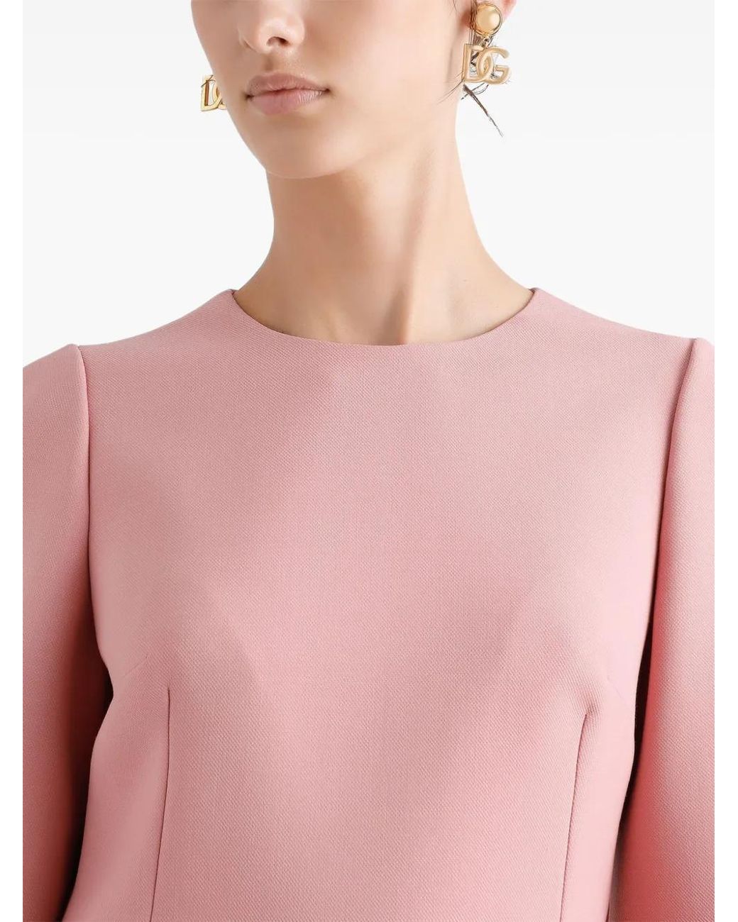 Dolce & Gabbana Pink Dna Wool Mini Dress