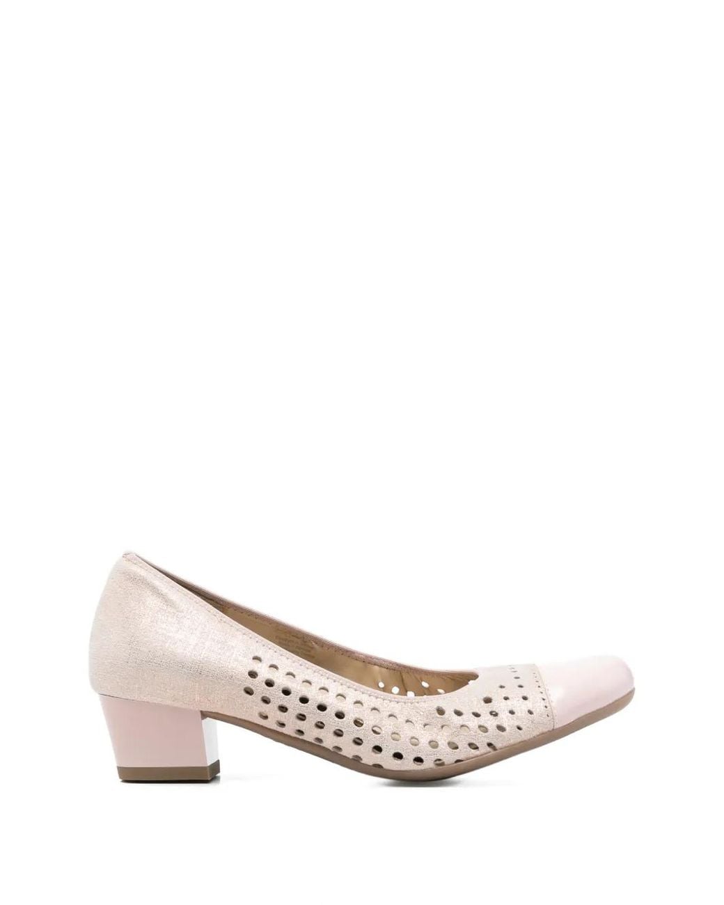 Ara Pink Perforated Cap-Toe Pumps