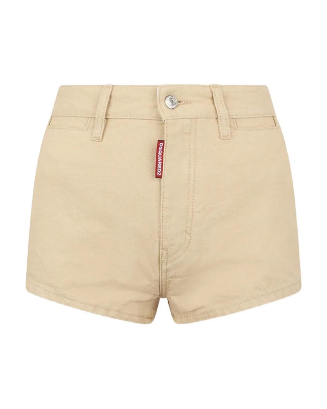 DSquared² Natural Oxford Denim High-Waist Hot Pants