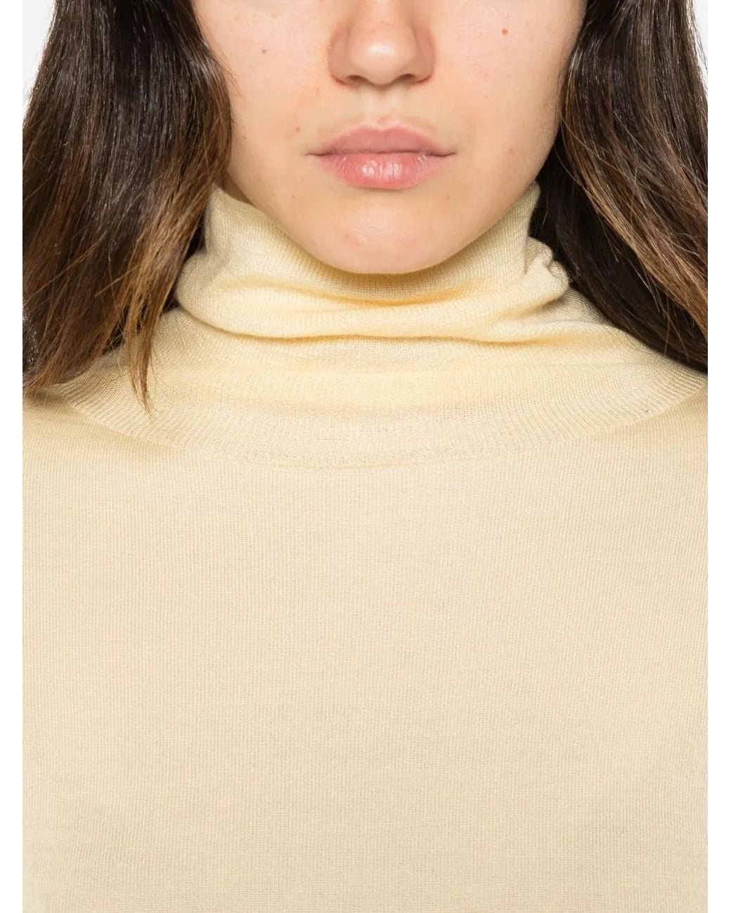 Fabiana Filippi Natural Roll-Neck Long-Sleeve Sweater