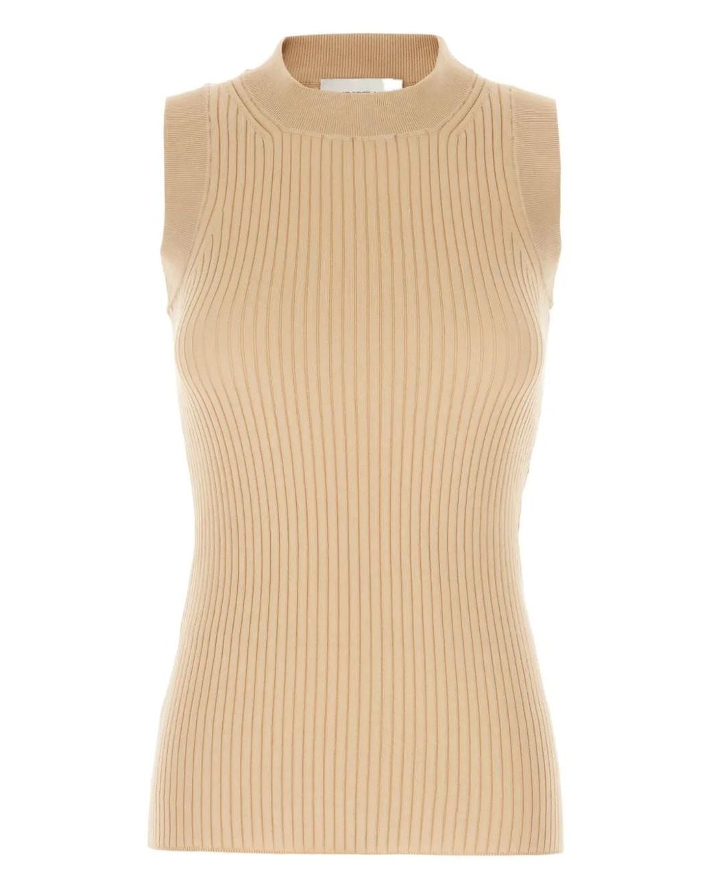 Sportmax Natural Ribbed-Knit Tank Top