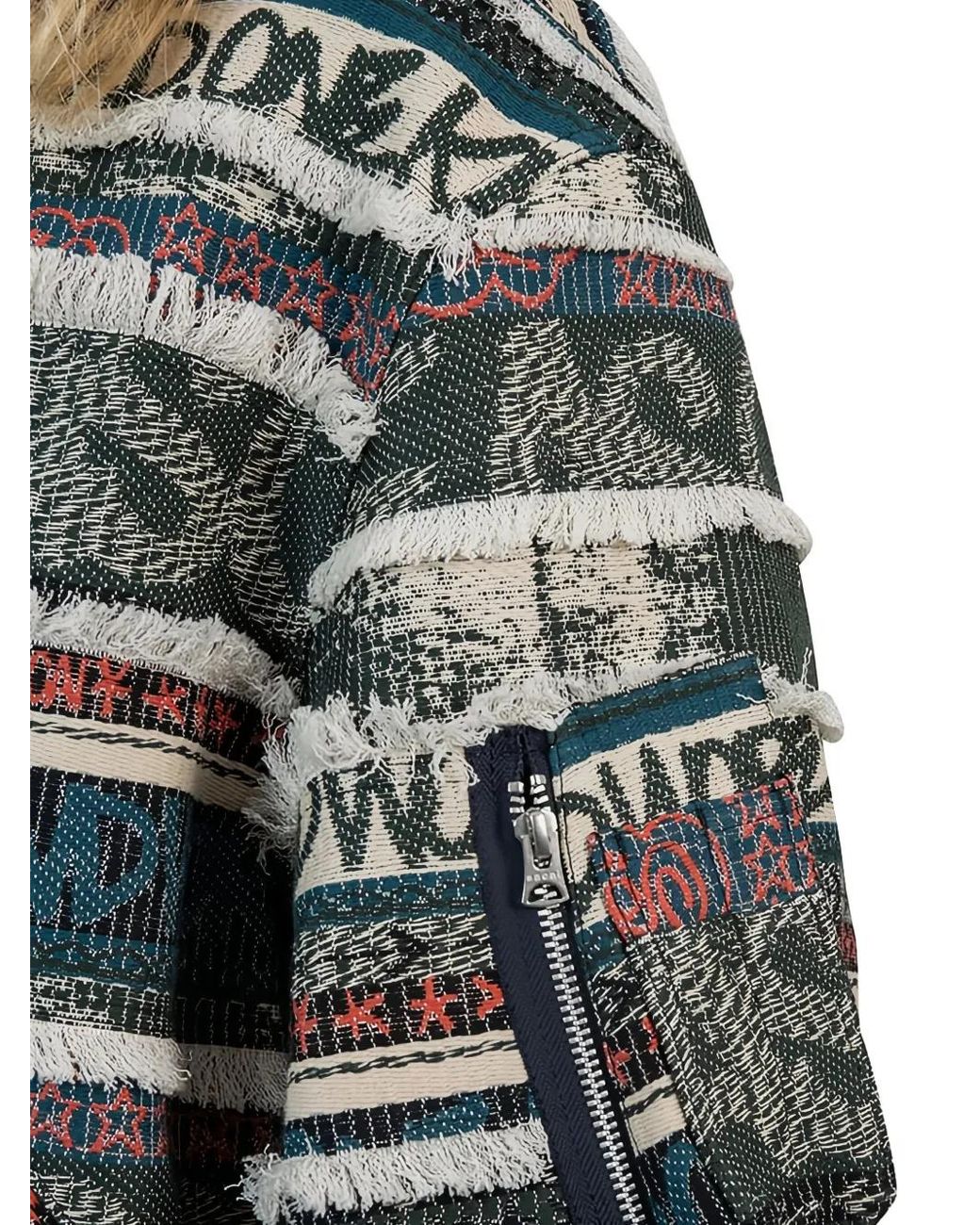 Sacai Gray X Eric Haze Jacquard-Pattern Bomber Jacket for men